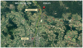 Lage des stlichsten Landpunktes Deutschlands zur Zipfelgemeinde Grlitz