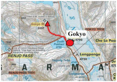 Von Gokyo geht es fast in direkter Linie zum Gipfel 