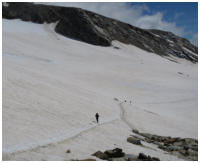 Aufstieg zur Berghtte Rifugio Gnifetti